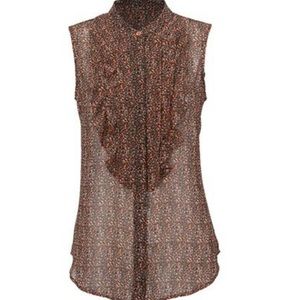 Cabi Tux Ruffle top NWT Size large